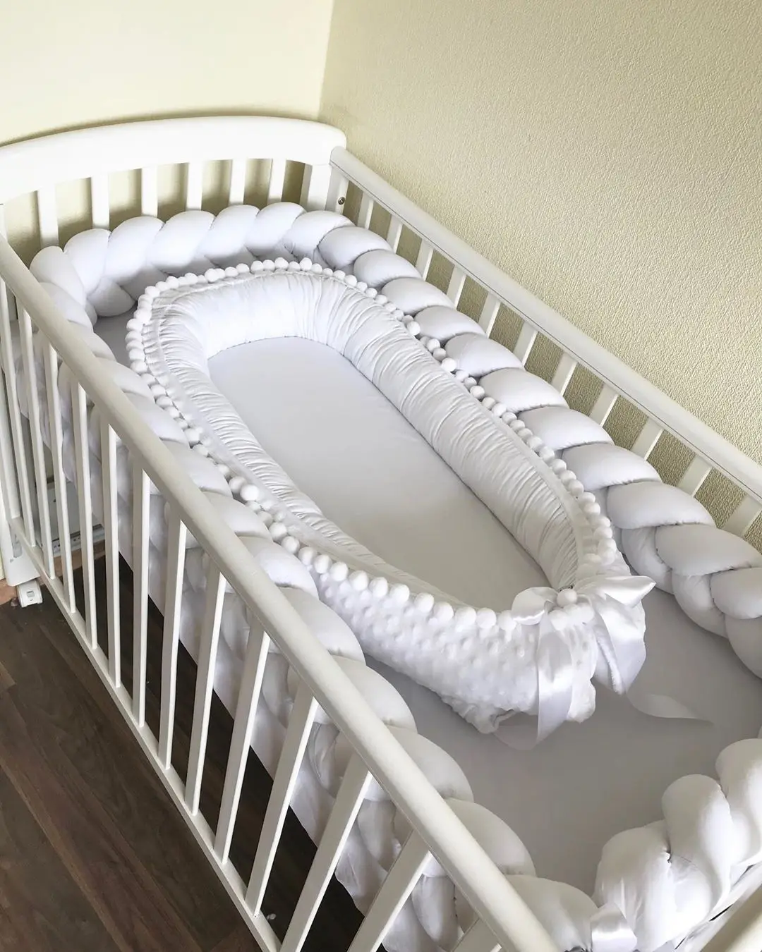 Бампер для новорожденной кровати с узлом/протектор Tour De Lit Bebe Tresse детский бампер коса детская кроватка бампер бамперы в кроватку 3 6 9 12 м