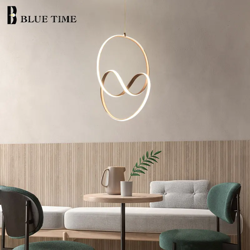 

Creative Circular Arc Shape Modern LED Chandelier Lighting For Dining Room Bedroom Living Room LED Chandeliers Home Fixtures
