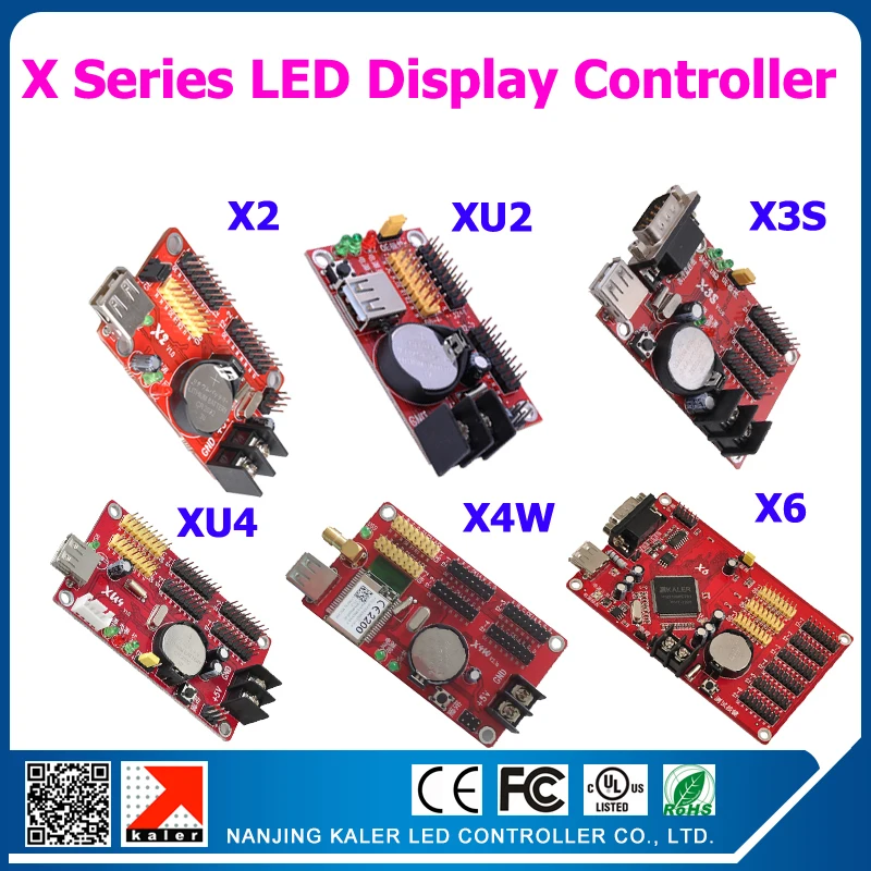

kaler 45pcs X series Control Card 10pcs X2 10pcs XU2 10pcs X3S 5pcs XU4 5pcs X4W 5pcs X6 moving text led display controller card