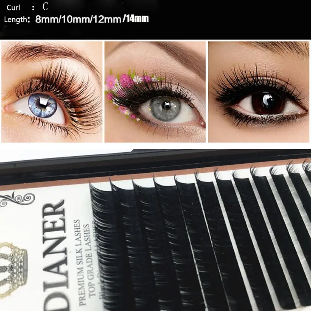 1 Set 8/10/12/14 MM Size Mink Individual False Eyelashes Fake Eye