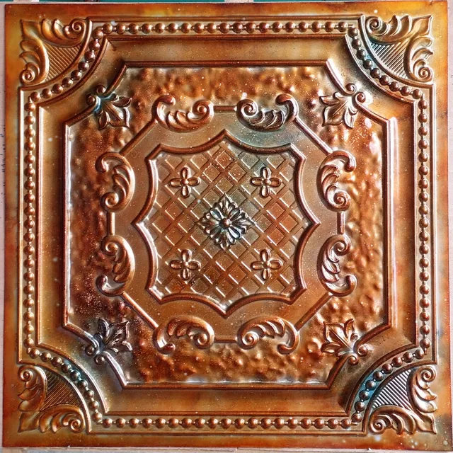 Pl04 Faux Tin Metallic Ancientry Copper Ceiling Tiles Interior Wall Pl04 Faux Tin Metallic Ancientry Copper Ceiling Tiles Interior Wall Paneling Cafe Pub Board 10tiles Lot