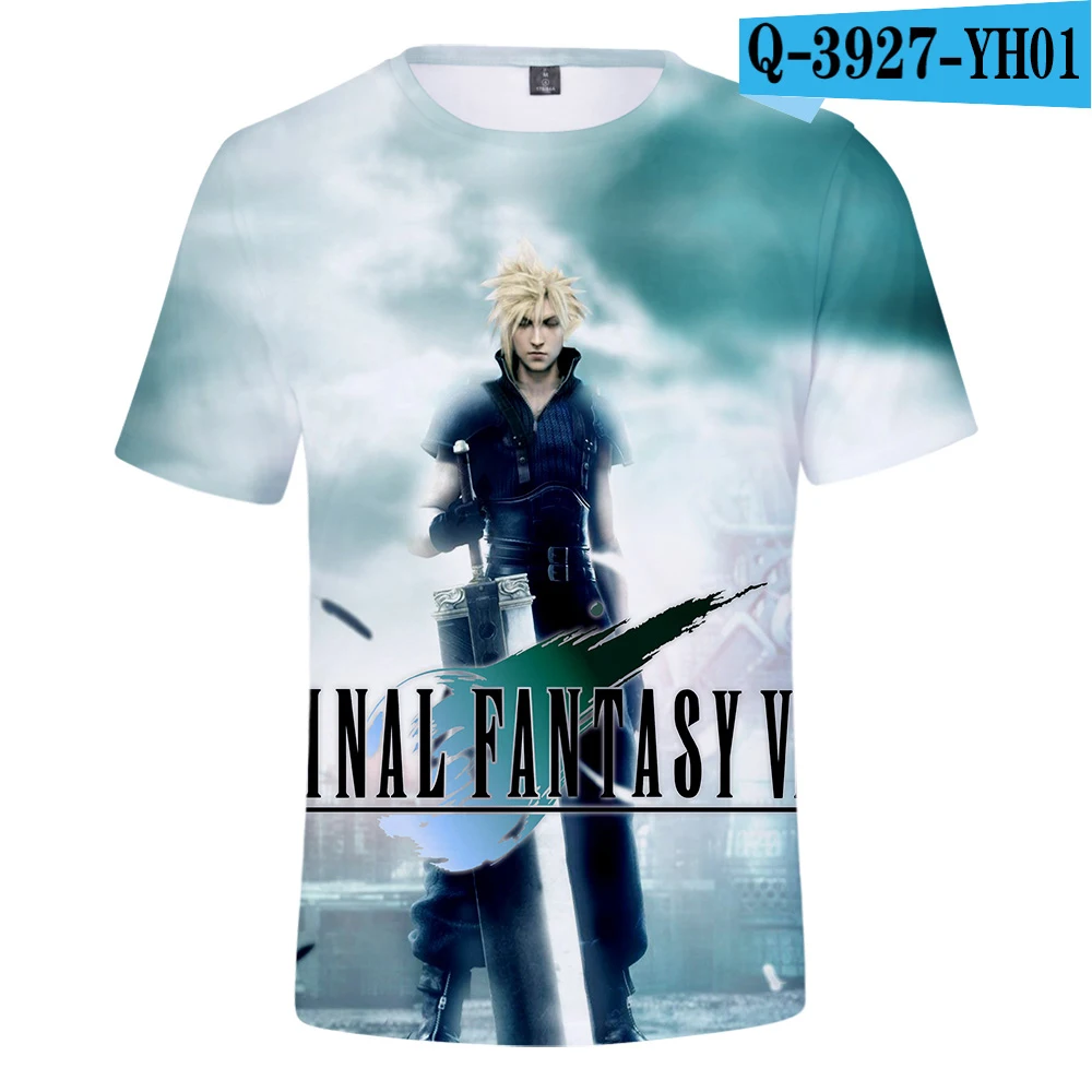Final Fantasy футболка Харадзюку футболки Мужская Уличная одежда Харадзюку короткий рукав Kpop футболки размера плюс уличный стиль - Цвет: G