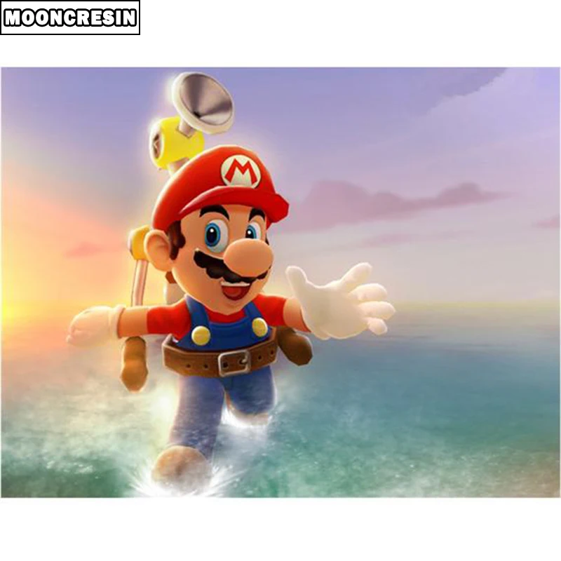 

Full Drill 5D Diy Diamond Painting Super Mario Mosaic Diamond Embroidery Cross Stitch Cartoon Rhinestone Decor Home Child Gifts