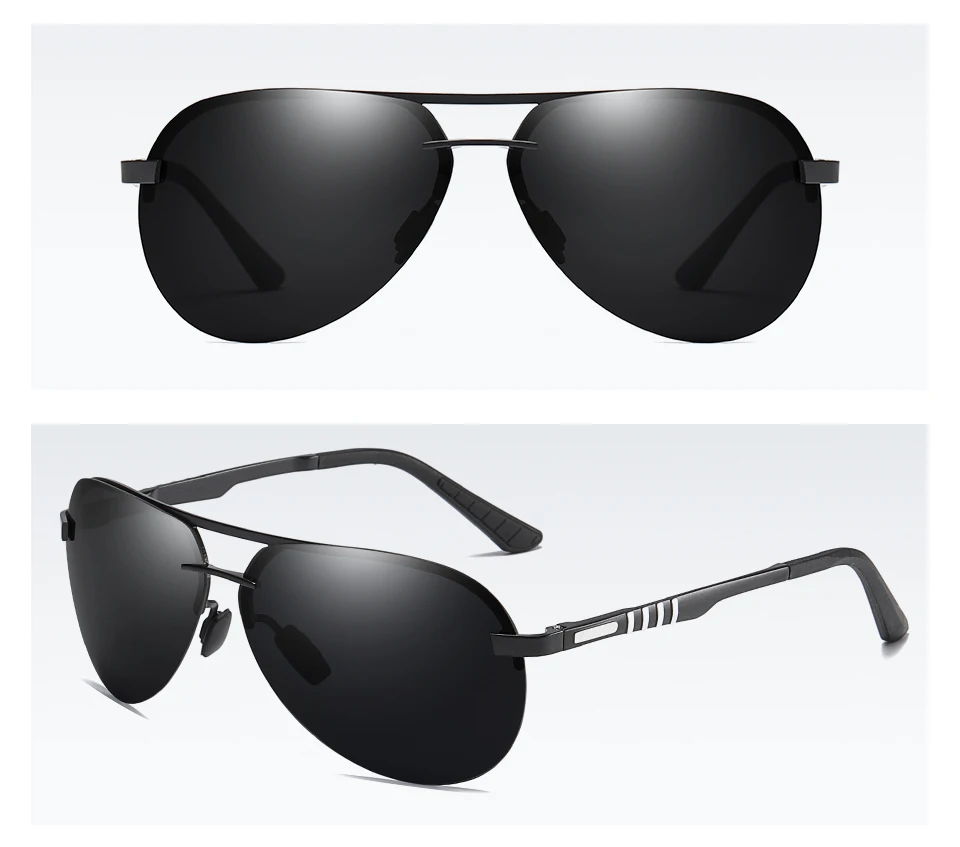 polarized sun glasses half frame brown metal frame (12)