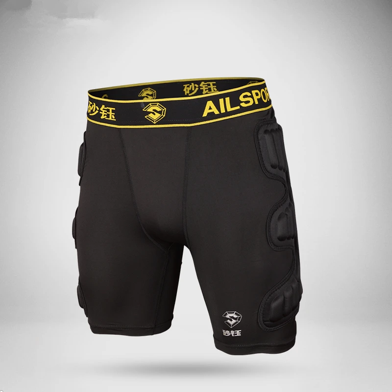 New Football Goalkeeper Shorts Men's Soccer Running Training Shorts Futbol Protection Sponge Roller Skating Crash Tackles