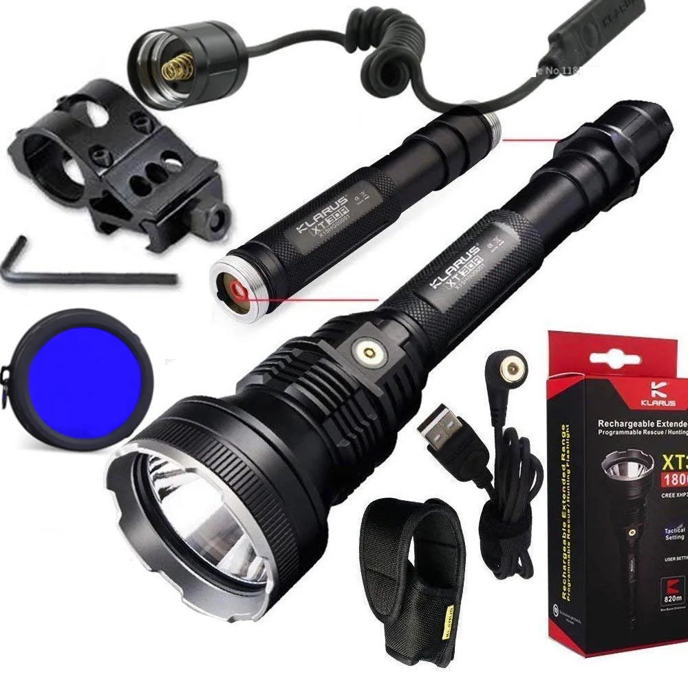Кларус XT30R CREE XHP35 HI D4 светодиодный 1800 люмен 18650 перезаряжаемый фонарик для охоты +