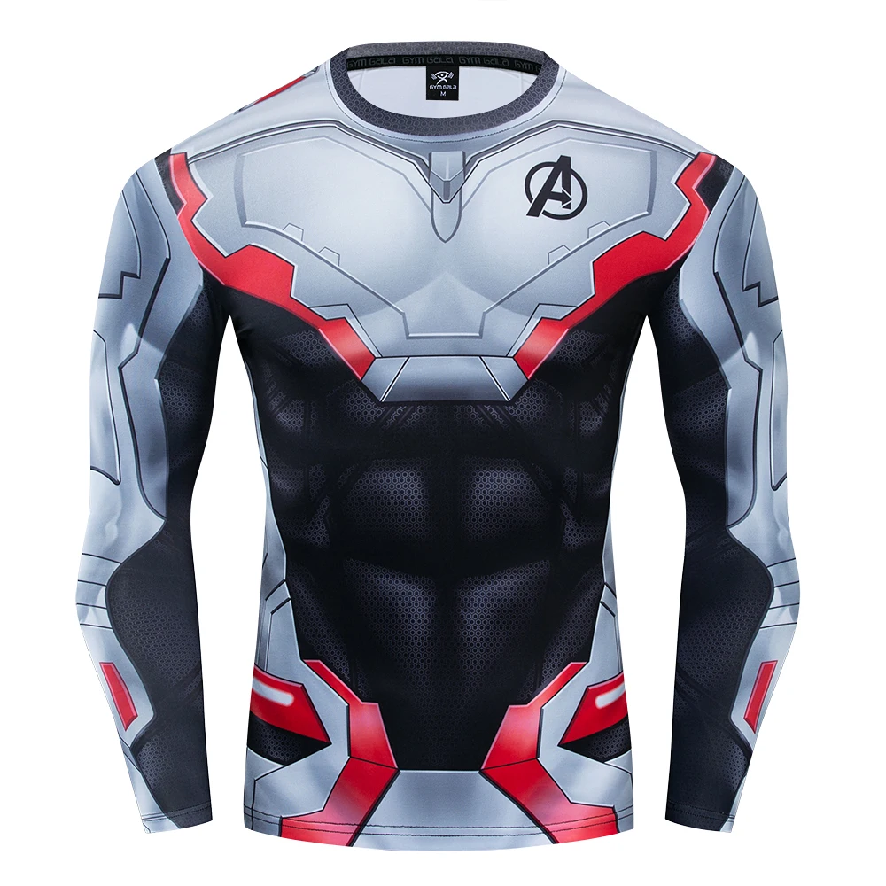 

Avengers 4 Endgame Quantum War 3D Printed T shirts Men Compression Shirt Iron man Cosplay Costume Long Sleeve Tops For Male 2019