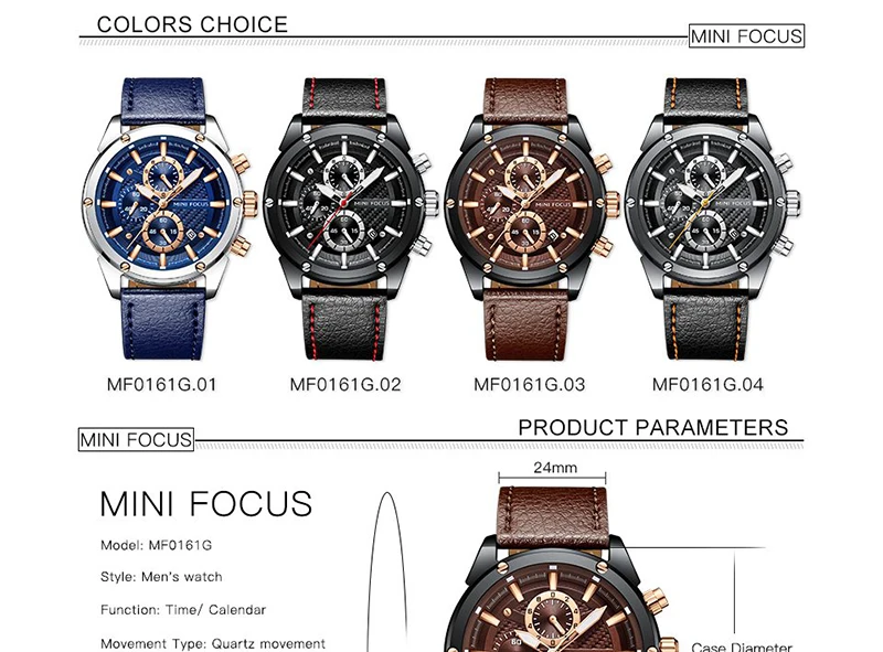 Men Watches 2019 MINIFOCUS Fashion Sport Quartz Clock Mens Watches Top Brand Luxury Waterproof Chronograp Men's Wrist Watch 2019 (17)