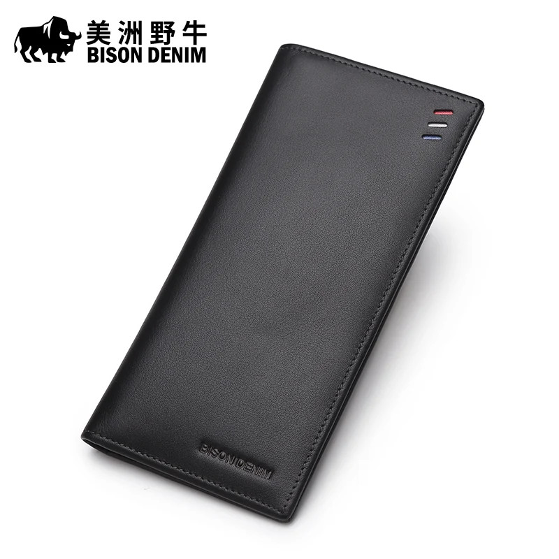 

BISON DENIM Brand Men Wallet High Quality Genuine Leather Cowhide Credit Card Wallet Large Capacity Men's Wallet Free Shipping