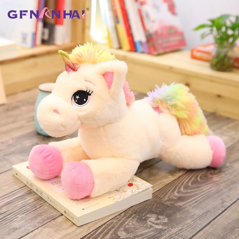 1pc 40/60/80cm Stuffed Animal Baby Dolls Kawaii Cartoon Rainbow Unicorn Plush toys Kids Present Toys Children Baby Birthday Gift