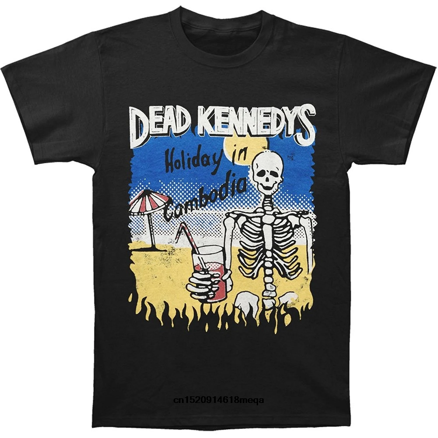 funny t shirts Dead Kennedys Men's Cambodian Skeleton Short Sleeve T-shirt Black | Женская одежда