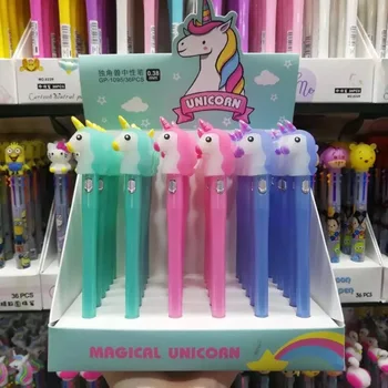 

36 pcs Gel Pens The unicorn lamp black colored kawaii gift gel-ink pens pens for writing Cute stationery office school supplies