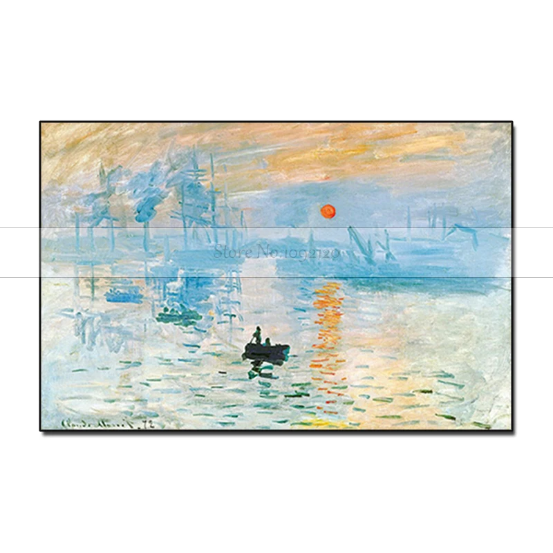 

Copy Monet Impression Sunrise Monet Famous Paintings Reproductions Hand Painte For Living Room Wall Monet Decorative Pictures