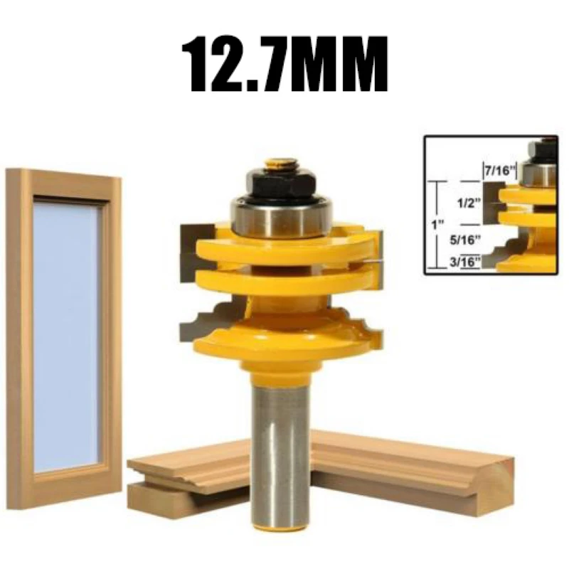1 шт./2 шт. 8 мм/12,7 мм 1/2 дюйма хвостовик направляющие для стеклянной двери и Stile Реверсивные фрезы для резки древесины инструмент для маршрутизатора