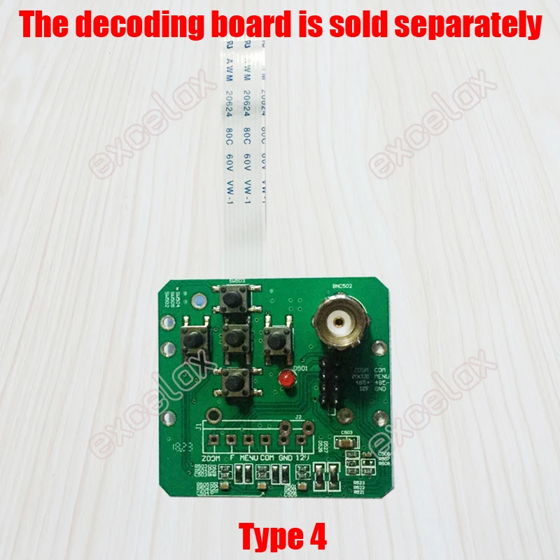 Video Encoder Decoder CCTV Zoom Camera Module Block Decoding Control Board RS485 Pelco Protocol Decode PCB w/ BNC OSD Menu Button 9Pin Ribbon Cable
