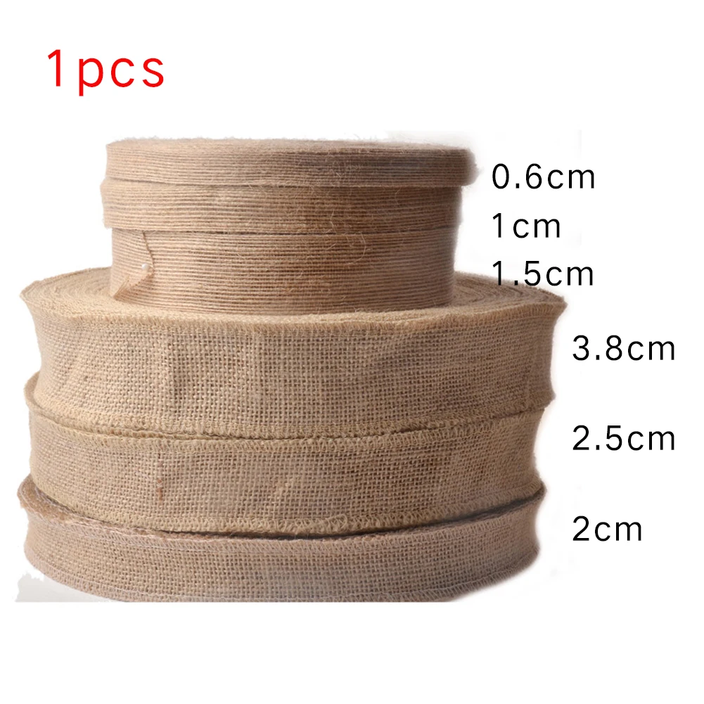

1M Beautiful Brown Natural Jute Braided Belt Hessian Burlap Ribbon Rustic Wedding Flower Wrapping Decor