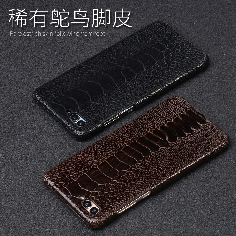 Luxury Natural Ostrich foot skin For Huawei Nova 2S 5 case Real Genuine leather Cover For P8 P9 P10 Mate 20 8 9 10 lite P Smart