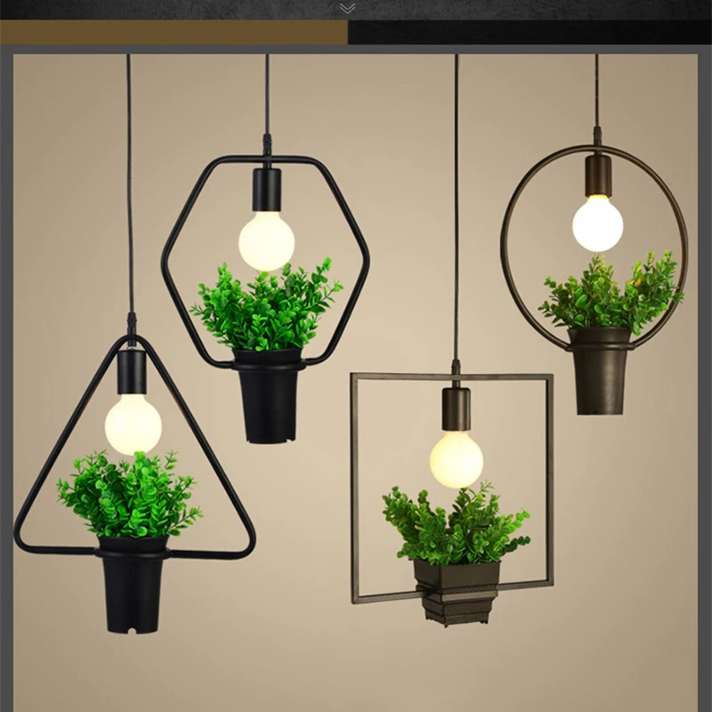 

Green Creative Nordic Black Iron Plastic Pendant Light Led E27 Art Decor Hanging Lamp For Living Room Study Restaurant Book Shop