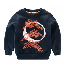 Mizi Terjojo/Толстовка для маленьких мальчиков модная новинка года; детская одежда с рисунком самолета Детские рубашки на весну-осень топы для мальчиков