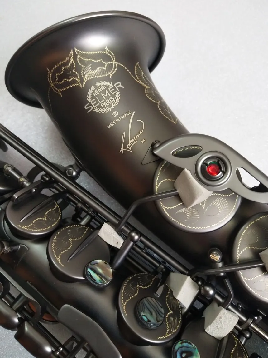 

2018 Hot Alto Saxophone instrument French SELMER SAS-54 E-flat alto saxophone musical instrument Black Nickel Gold sax With Case