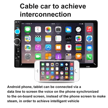 

VODOOL 2DIN Car Stereo MP3 MP5 Player 7.0In HD Touch Screen FM Bluetooth Radio Aux USB/TF Interface With Rear View Dash Camera