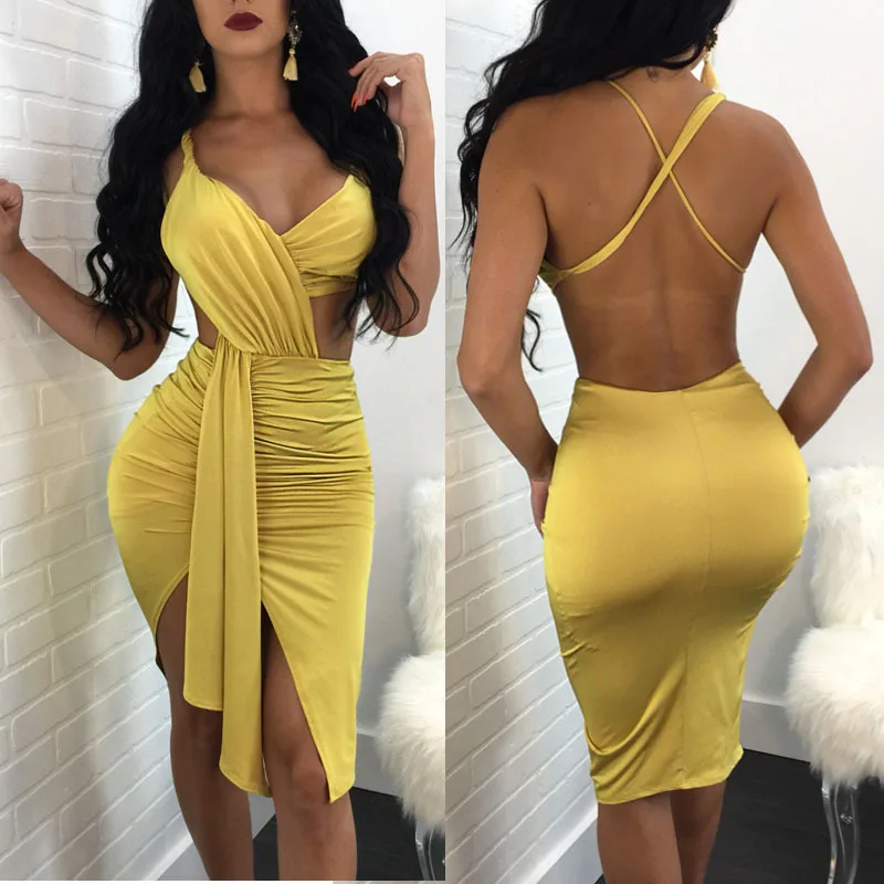 

2019 autumn women's Dress sexy strap dress