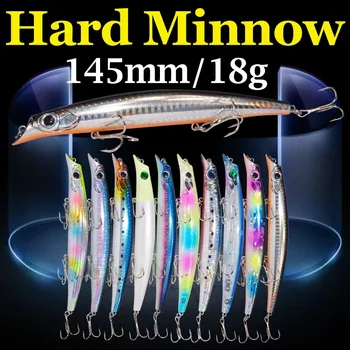 

RUKE Hard Baid Minnow Fishing Lure Different Color 145mm18g Become warped lips Bionic bait Free shipping