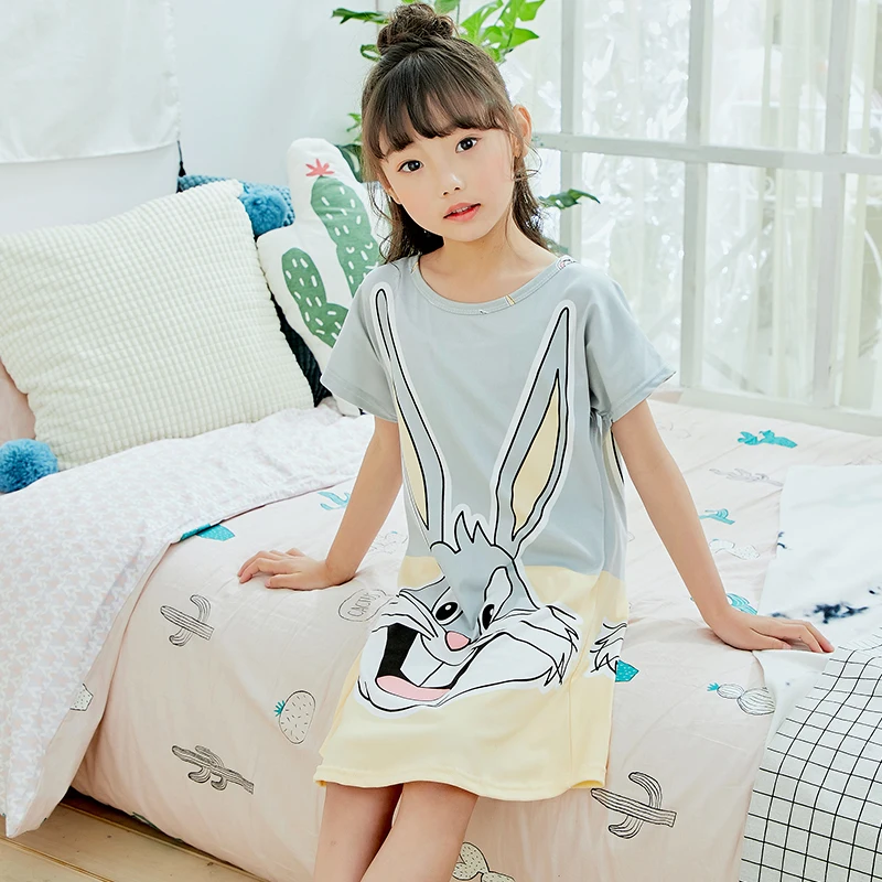 Детский спальный костюм с короткими рукавами, Детская летняя ночная рубашка с героями мультфильмов, домашняя одежда для девочек, детские подарки на день