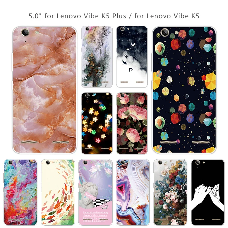 5 0 &quotдля Lenovo A6020 чехлы для телефонов Vibe K5 Силиконовая задняя крышка со звездой