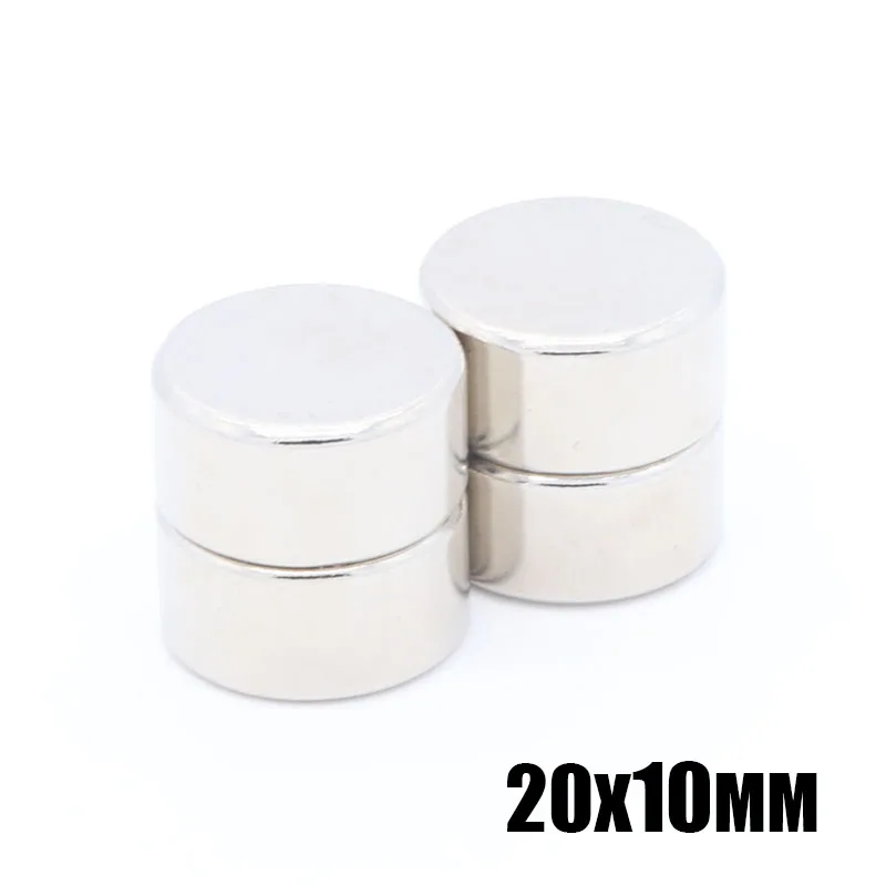 

2Pcs 20x10 mm Neodymium Magnet Super Strong Powerful Permanent Magnetic Magnets 20mm x 10mm Small Round NdFeB Cylinder