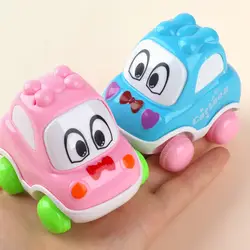 1 шт. Мини мультфильм милые инерционные пластиковые оттяните автомобиль модель игрушки для детей различные цветные подарки Размер: около 7*7