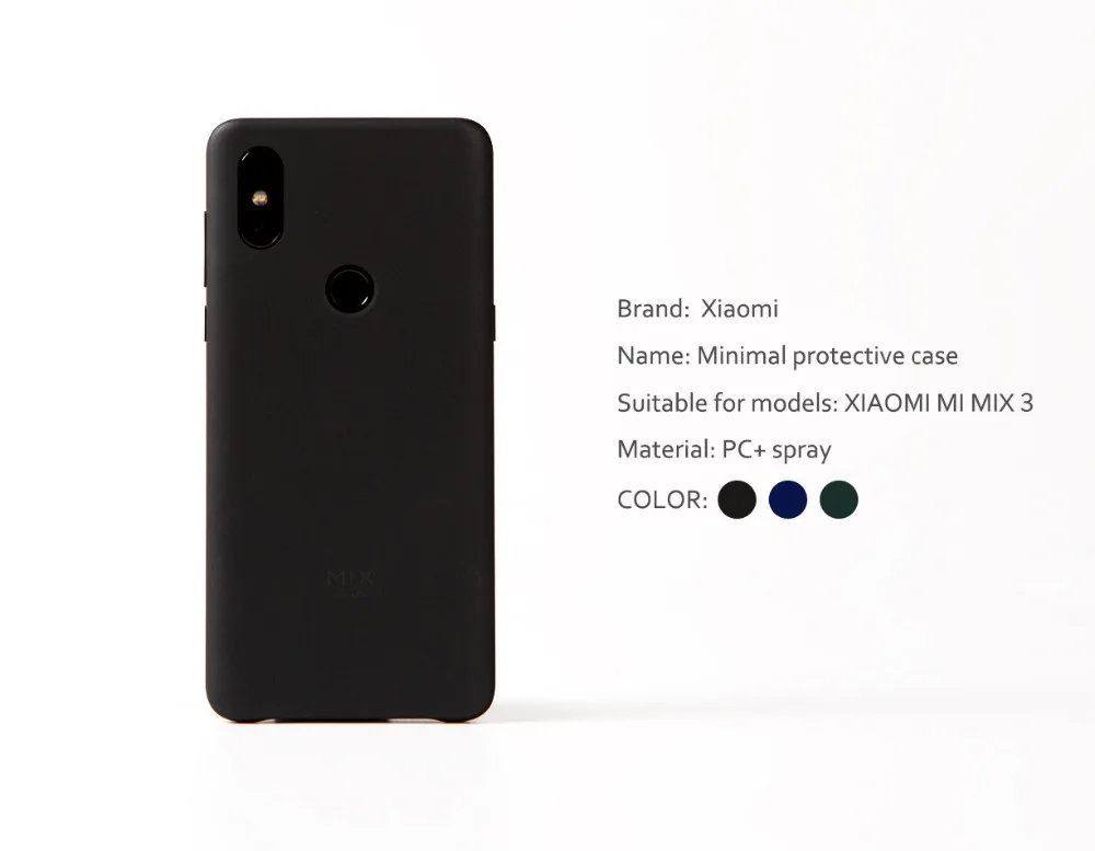 Original XiaomiCase For Xiaomi MIX 3 Hard Case PC Panting Protective Cover PET Screen Protector Minimalism Back Cover Case   (6)
