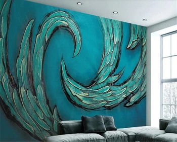 

beibehang wallpaper for walls 3 d Blue abstract pattern American style vintage fashion TV background wallpaper for kids room