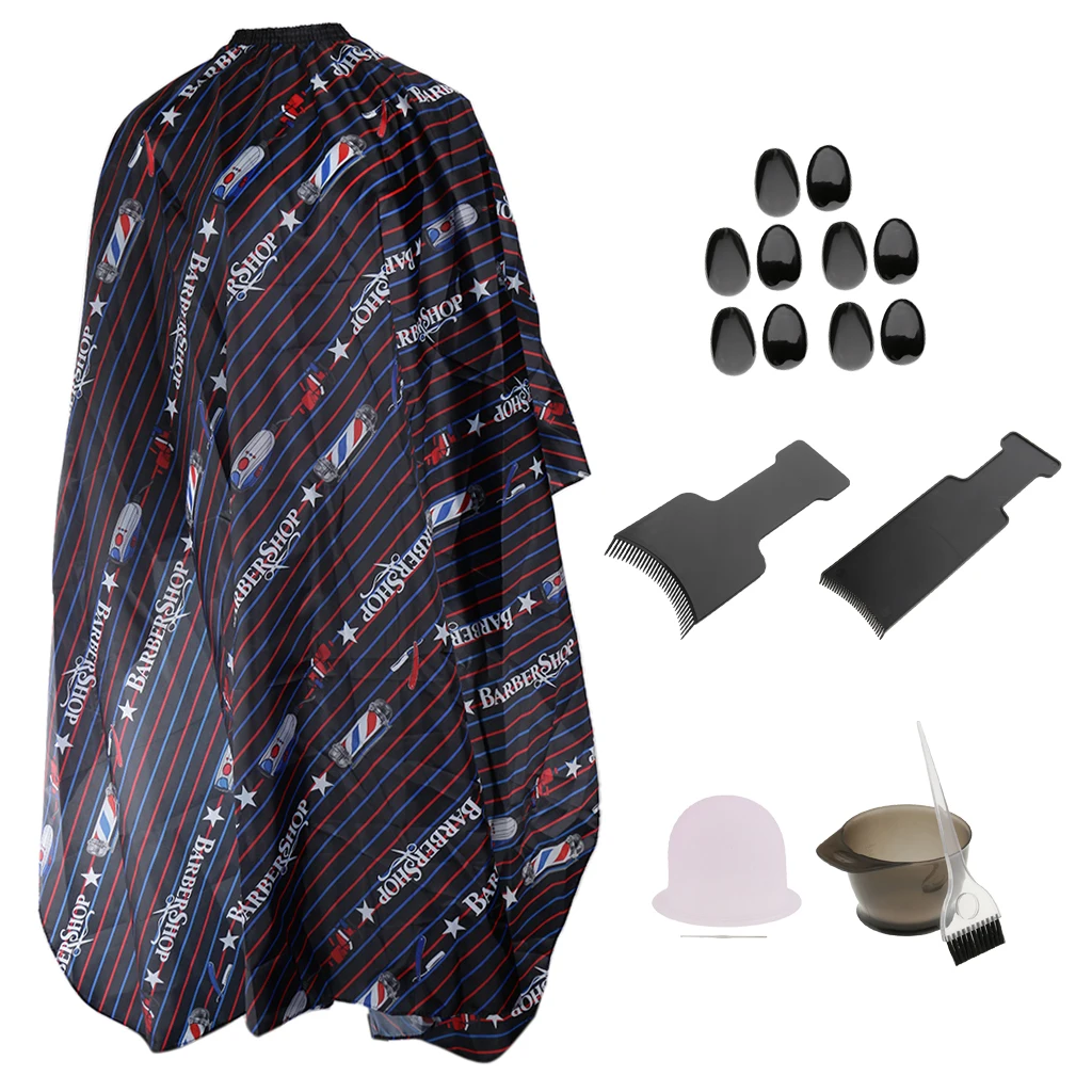 Professional Salon Hair Coloring Tools Set Gown Ear Cover Brush Bowl Highlight Cap Board for Hair Coloring Protection 