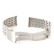 Nova Alça de Faixa De Relógio de Prata do Metal Unisex Pulseira de Aço Inoxidável Duplo Dobra Implantação Fecho Assista Buckle18 20 22mm