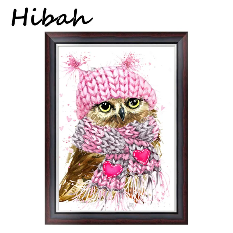 

5D DIY Diamond Painting Owl Cross-stitch Hand-painted Animal Home Decor Round Diamond Embroidery