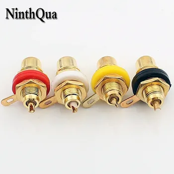 

5pcs Gold Plated Pin RCA Socket AV Connector White Yellow Red Black for Audio System Loudspeaker