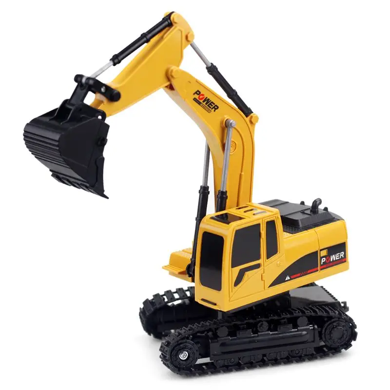 RC Truck 2.4G 1:24 Remote Control Excavator Vehicle 6 Channels Charging Model Toys LED Light Simulation Sound