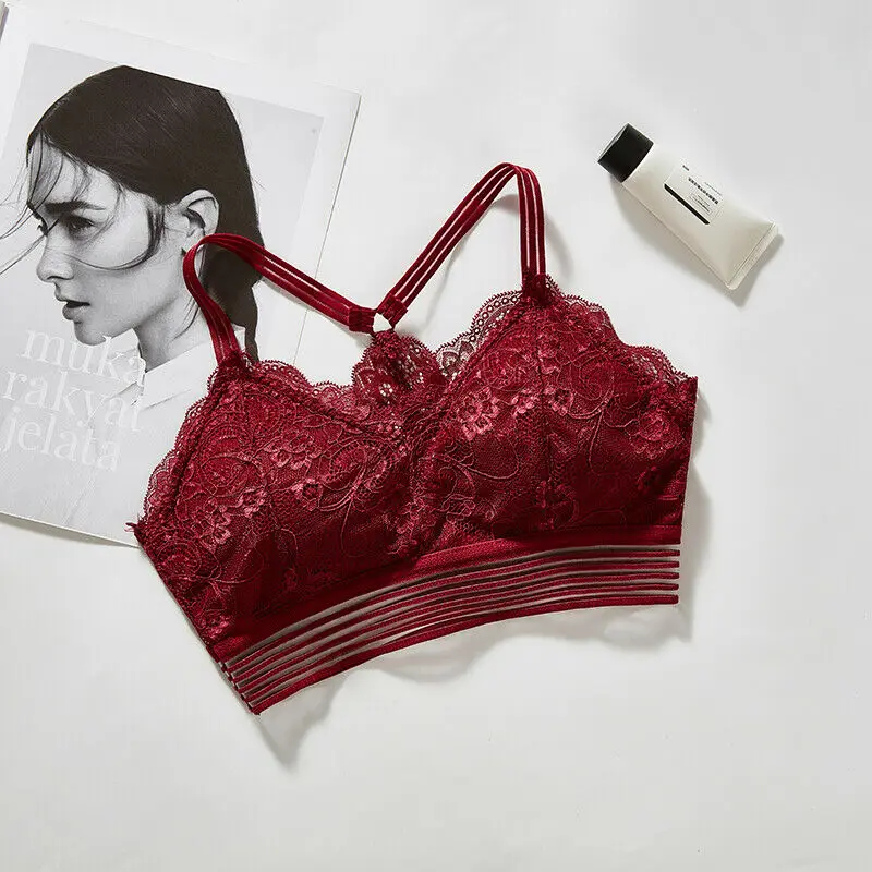 Bra Wireless Bras for Women Lingerie Lace Sexy Bralette Push Up Bra Plus Size Y-line Straps Backless Bras Large Size