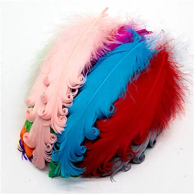 50 шт разноцветное завитое гусиное перо на Хэллоуин Рождество свадебная шляпа для костюмов перья из декоративного материала 10-15 см/4-6 дюймов - Цвет: mix 50pcs