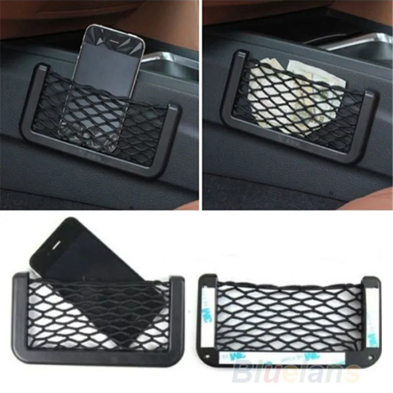 

Universal Car Seat Side Back Storage Net Bag Phone Holder Pocket Organizer Black 8OSL