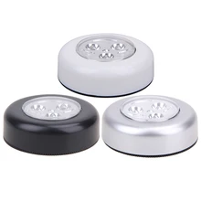 3 LED Battery Powered Stick Tap Touch Lamp Light Wall Kitchen Closet Lighting By 3 x AAA Batteries