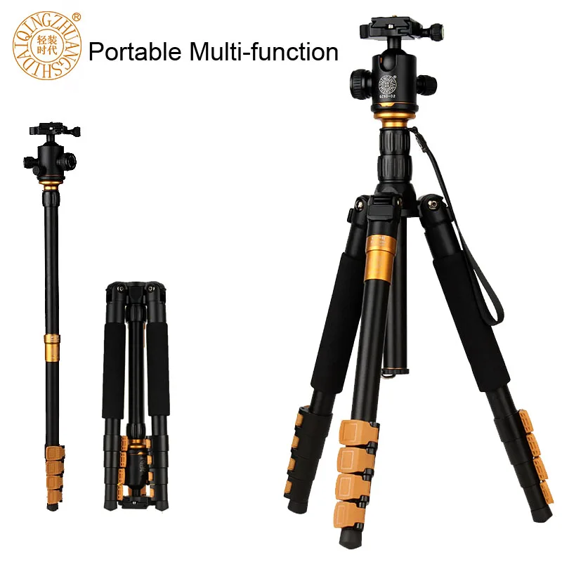 QZSD Q570A Professional Tripod Monopod for DSLR Digital SLR Camera With 36mm Ball Head Travel Portable Photography Tripod Stand цена QZSD Q570A Professional Tripod Monopod for DSLR Digital SLR Camera With 36mm Ball Head Travel Portable Photography Tripod Stand цены онлайн