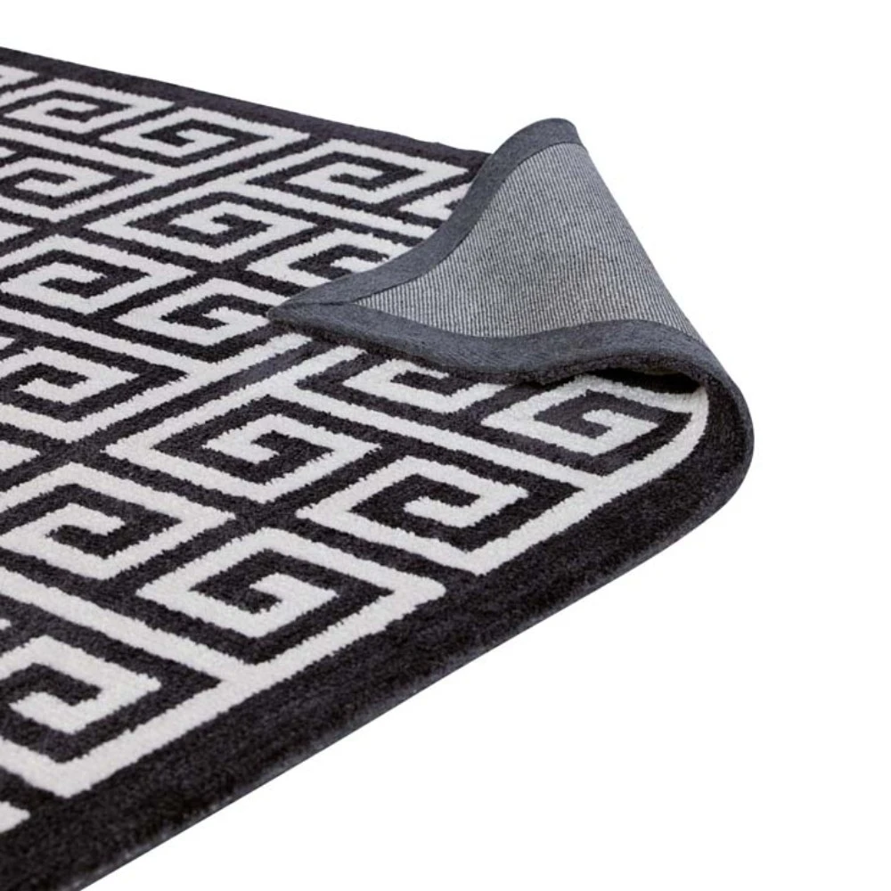 Freydis Greek Key 5x8 Area Rug, Black and White (2)
