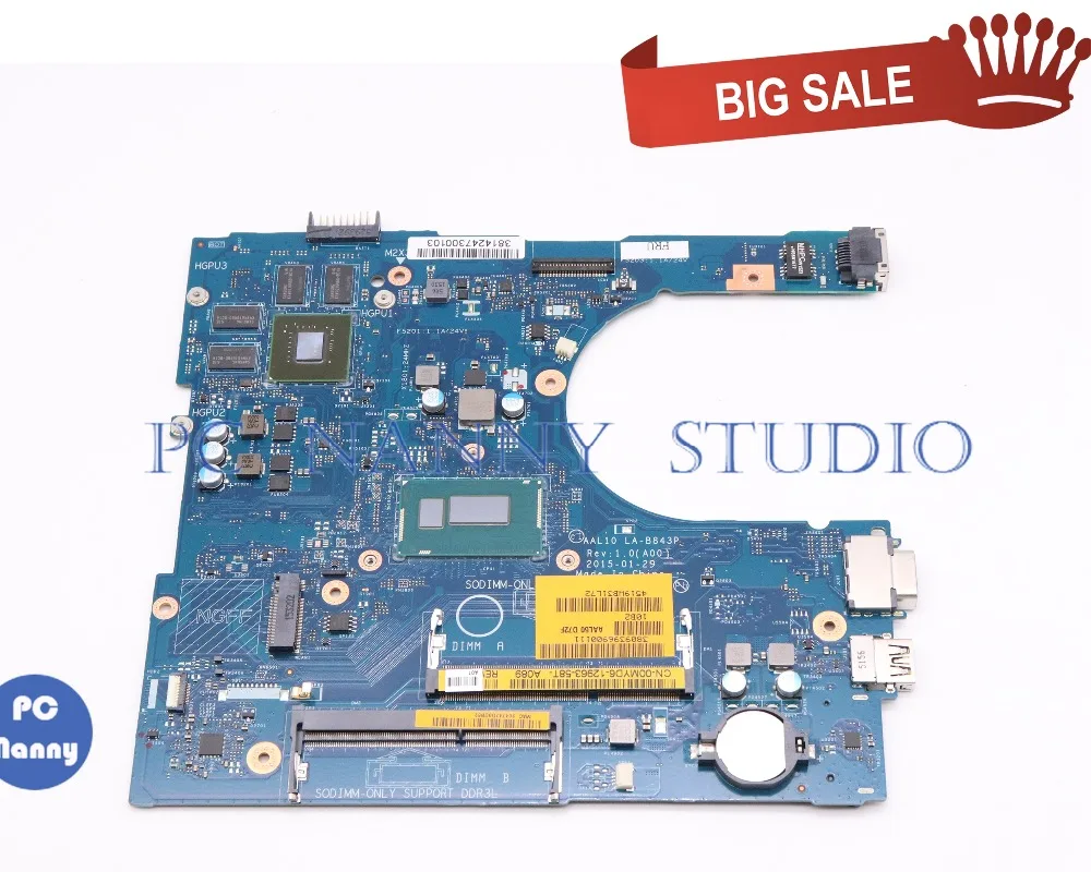 

PCNANNY 00MYD6 00MYD6 0MYD6 For dell inspiron 5458 5558 5758 Laptop motherboard AAL10 LA-B843P I5-4210U GeForce 920M tested