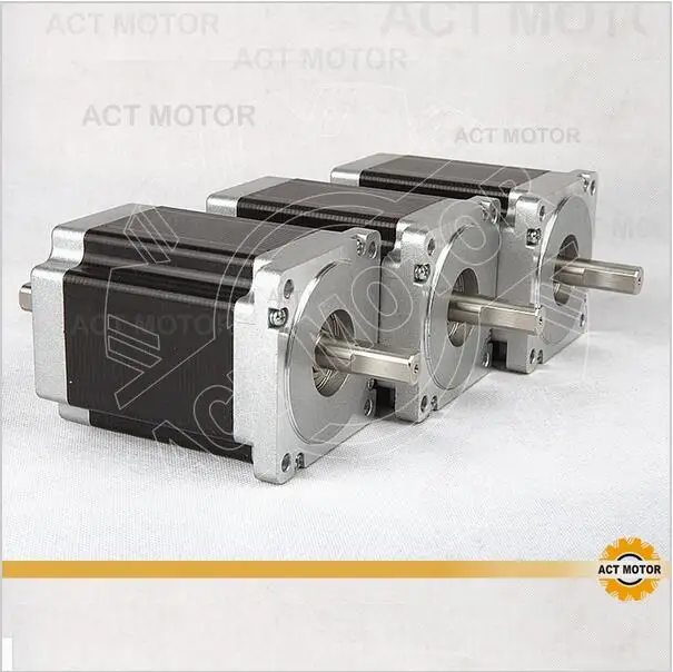 

ACT Motor 3PCS Nema34 Stepper Motor 34HS9820B 890oz 98mm 2A 8-Lead Dual Shaft CE ISO ROHS CNC Router
