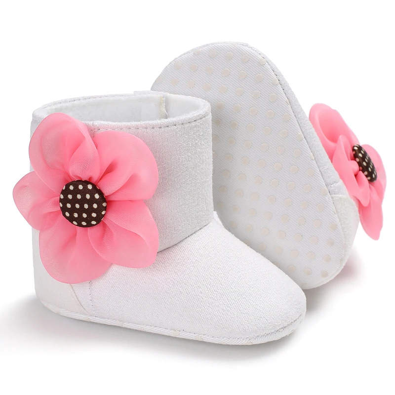 Одежда для маленьких девочек с бантом флис зимние ботинки для малышей; теплые ботинки; обувь в стиле принцессы Детская кроватка обувь детская Мокасины Обувь