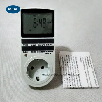 

24 Hours and 7 Days Auto Weekly Digital Programmable Watering Cooking Timer Power Saving EU Socket Plug 230V 50Hz
