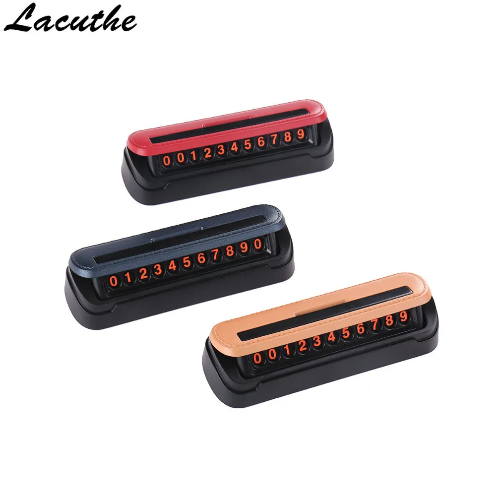 Car Styling Temporary Parking Card Fake Leather Texture Phone Number