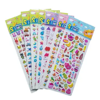 

20PCS Children's Stickers 3D Waterproof Stickers For Teachers Students Kindergarten Cute Cartoon Stickers Scrapbooks Handmade